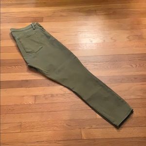 Gap Mid Rise True Olive Green Skinny Jeans